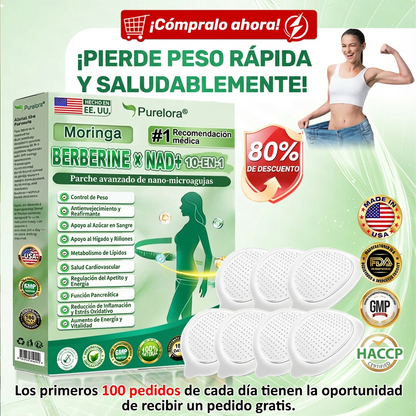 BELLAVORA® Moringa Berberine × NAD Parche 10-en-1 de Nanomicroagujas