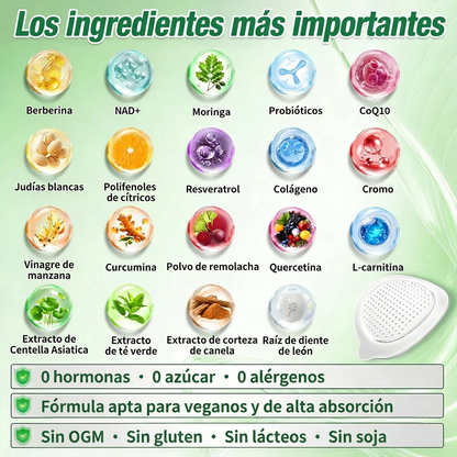 BELLAVORA® Moringa Berberine × NAD Parche 10-en-1 de Nanomicroagujas