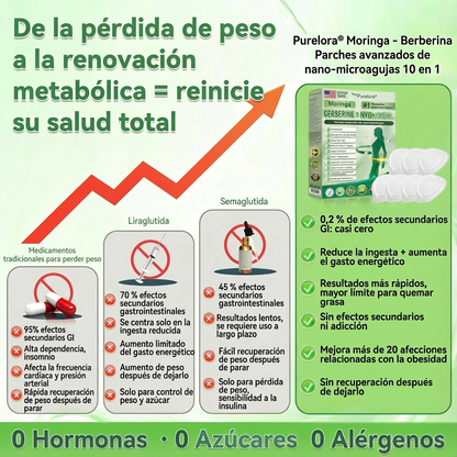 BELLAVORA® Moringa Berberine × NAD Parche 10-en-1 de Nanomicroagujas